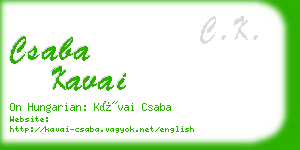 csaba kavai business card